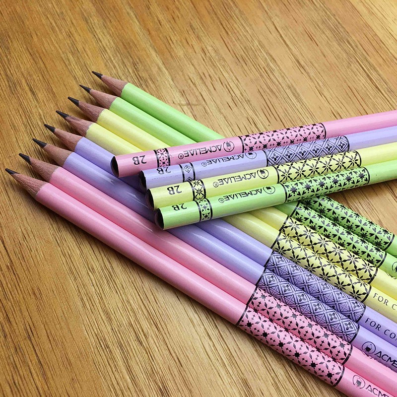Fresh Colour Round Stick Roll Print Dip Head 2B Pencil (From Stock) Specification drawing