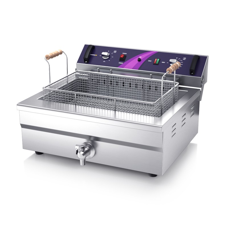 Commercial single-cylinder large-capacity electric fryer for fried dough sticks, electric fryer for fried chicken cutlets and French fries, 20L oil fryer detail image 3