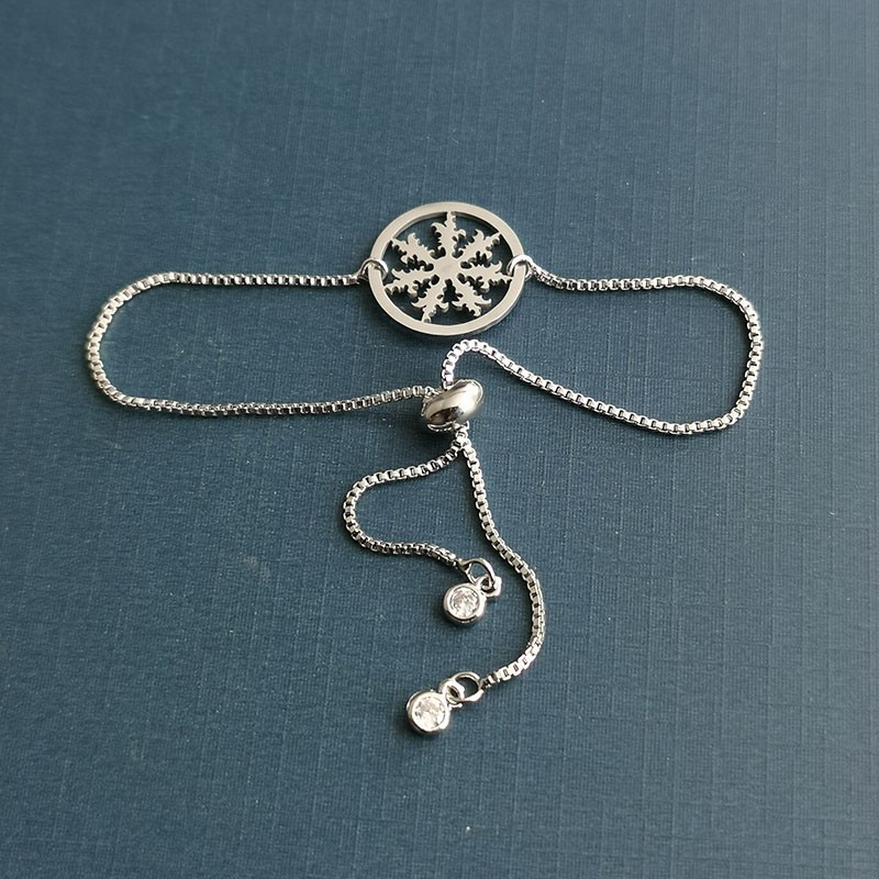 Fashionable snowflake gold-plated bracelet, stainless steel pendant, eBay AliExpress, wish cross-border supply detail image 4