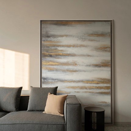 Light luxury high-end hand-painted abstract oil painting, simple living room decoration hanging painting, vertical large sofa background wall floor-standing painting detail image 3