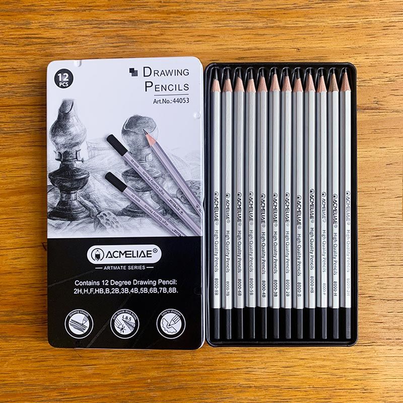 Students Learn Stationery Writing Tools Pencil Acmeliae Hexagonal Silver Stick Dip Tip Drawing Pencil