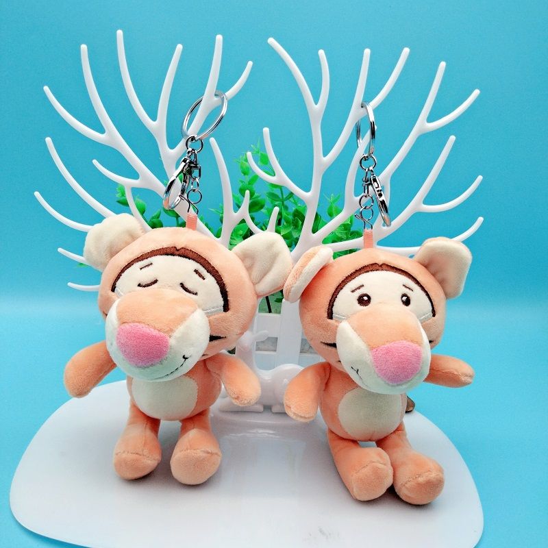 New cute plush toy figure cartoon Tigger doll key chain pendant activity small gift wholesale