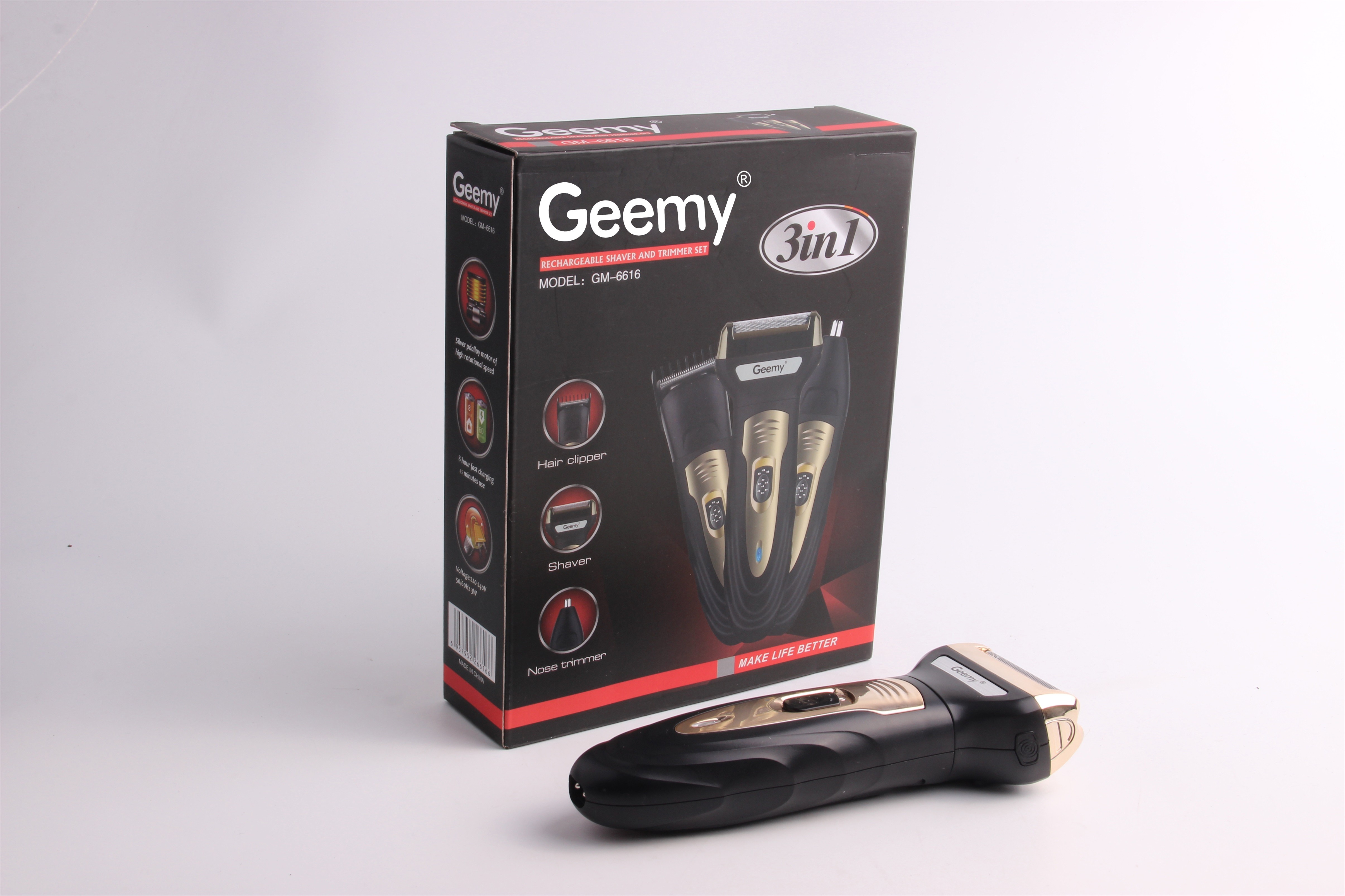 Gmei GM-6616 Cross-border E-commerce Beard Knife, Multi-functional Hair Clipper, Three-in-one Razor, Hair Clipper and Electric clipper pic 10