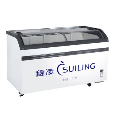 Suiling WD4-538 high-end imported compressor high-end version supermarket curved glass refrigerated and frozen seafood freezer details Picture
