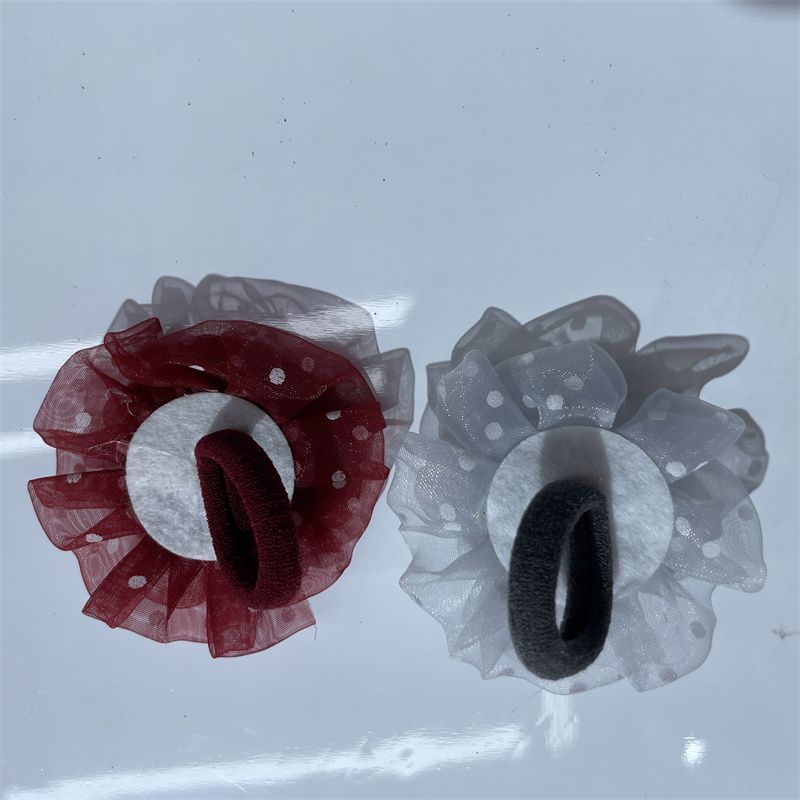 Korean-style simple, trendy and fashionable printed gauze pearl hair band and hair tie, Filaiya hair tie Specification image