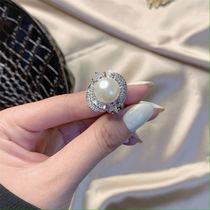 Internet celebrity fashion trend with Instagram super fire exaggerated imitation pearl ring