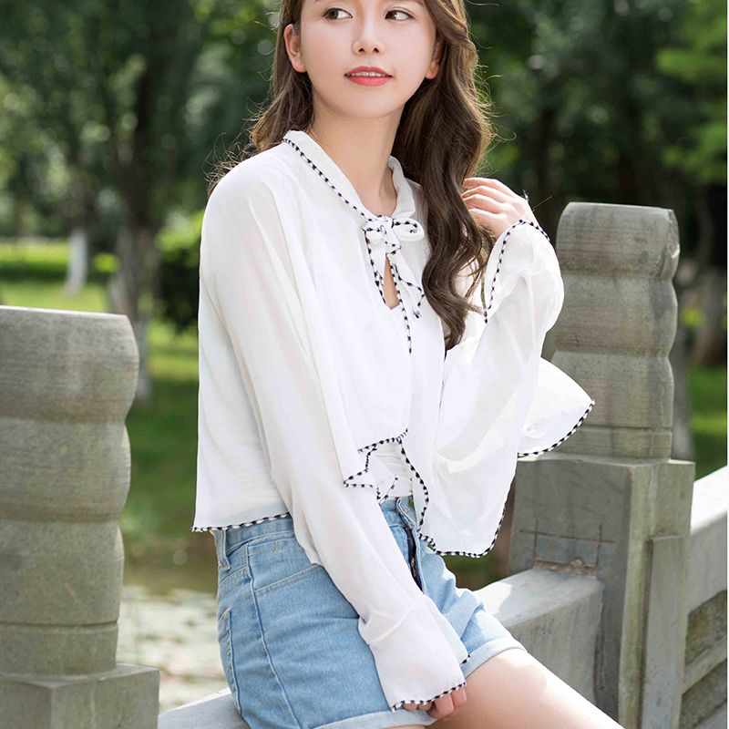 Yiwu's top-quality sun protection shawl for women, summer chiffon fashion, air-conditioned shawl, light cycling sun protection sleeved sun protection clothing for women