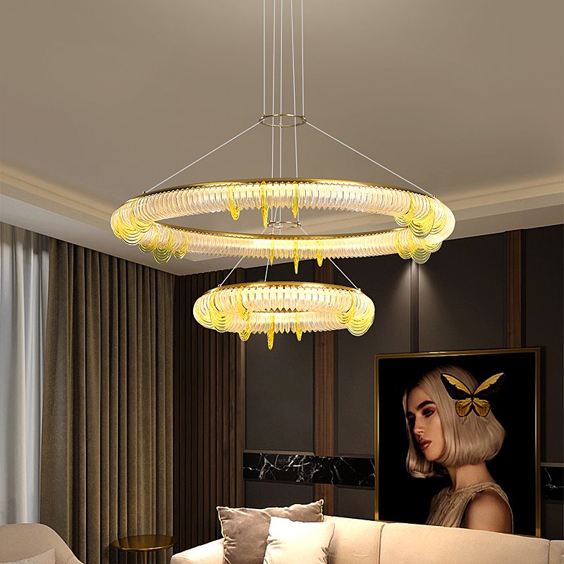 大明空间现代简约LED雀翎卧室客厅餐厅个性艺术轻奢吊灯图