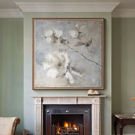 Original hand-painted finished oil painting, classical entrance wall hanging, American floral acrylic decorative painting