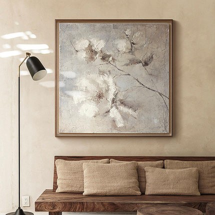 Original hand-painted finished oil painting, classical entrance wall hanging, American floral acrylic decorative painting detail image 3