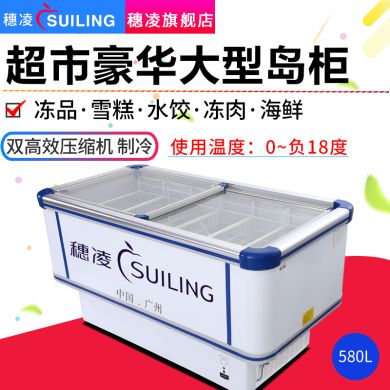 Suiling Refrigerator WD4-580/750/860/970 island display cabinet sliding glass door single-temperature freezer Item Picture
