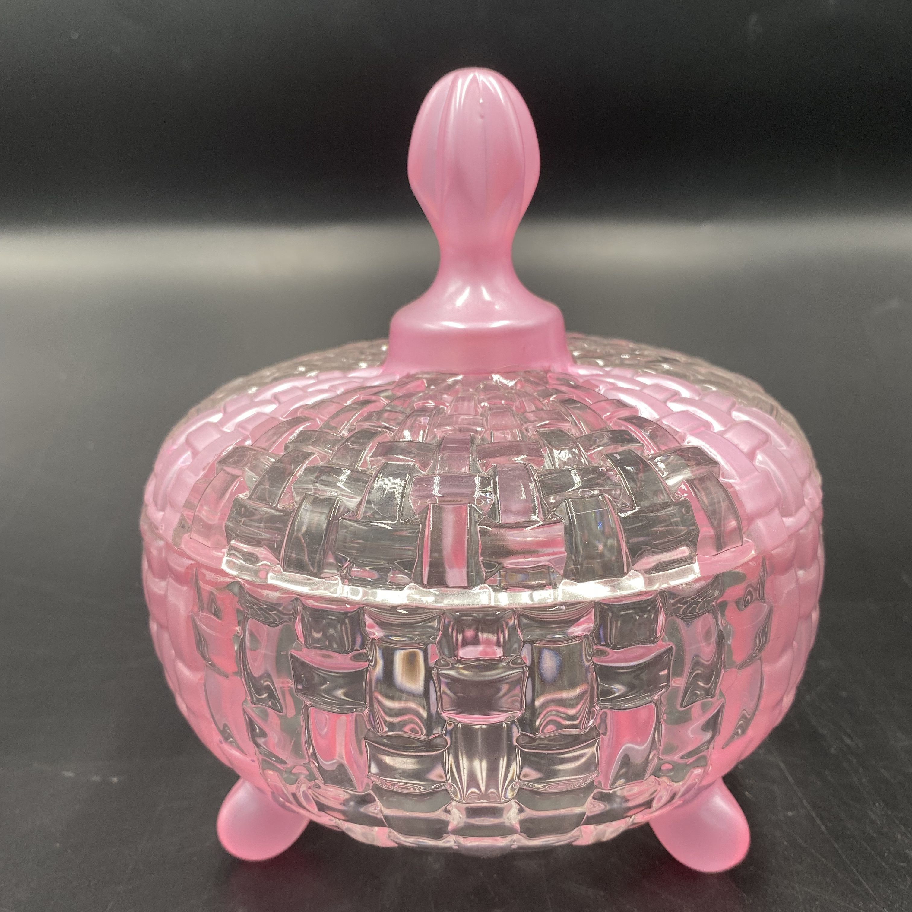 European-style bamboo woven crystal sugar jar, large-capacity storage jar, decorative and storage set of powder