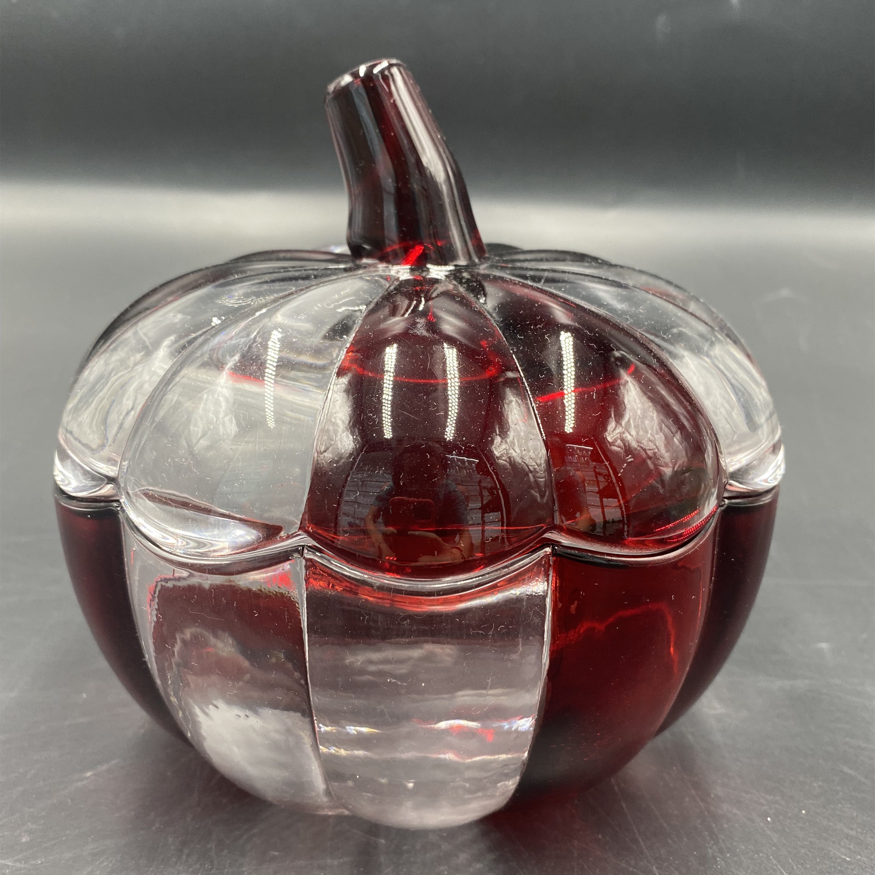 Glass jar pumpkin candy jar fruit snack set in purple style