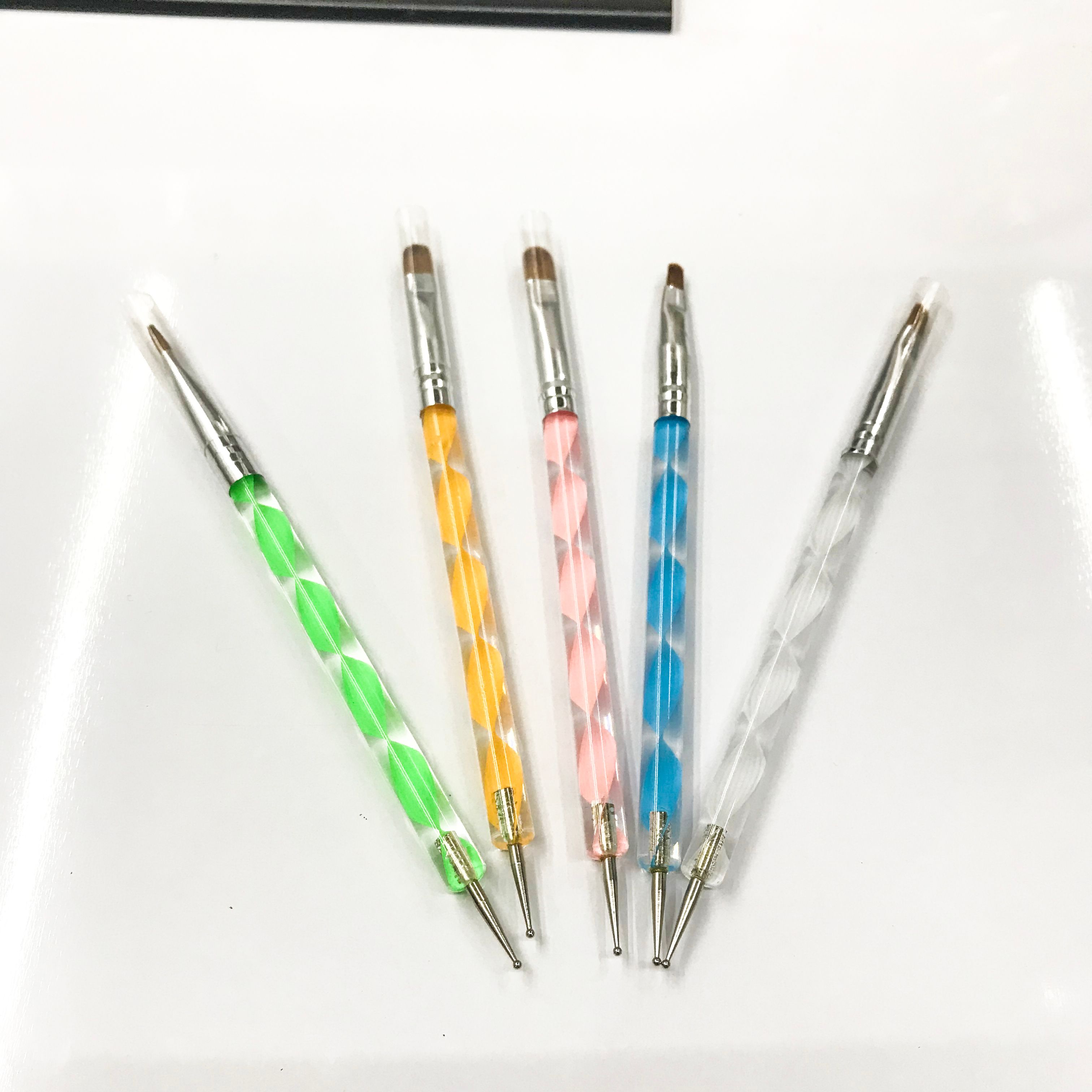 5 Double-Ended Nail Brush Set Thread Pen Light Therapy Pen Spot Drill Pen Smudge Paint Pen Gradient Pen Tool Set