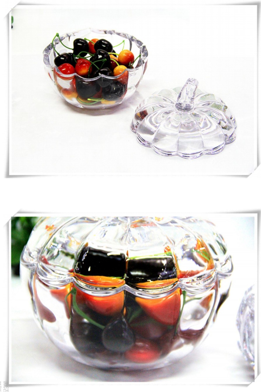 Glass jar pumpkin candy jar fruit snack set in purple style detail image 2