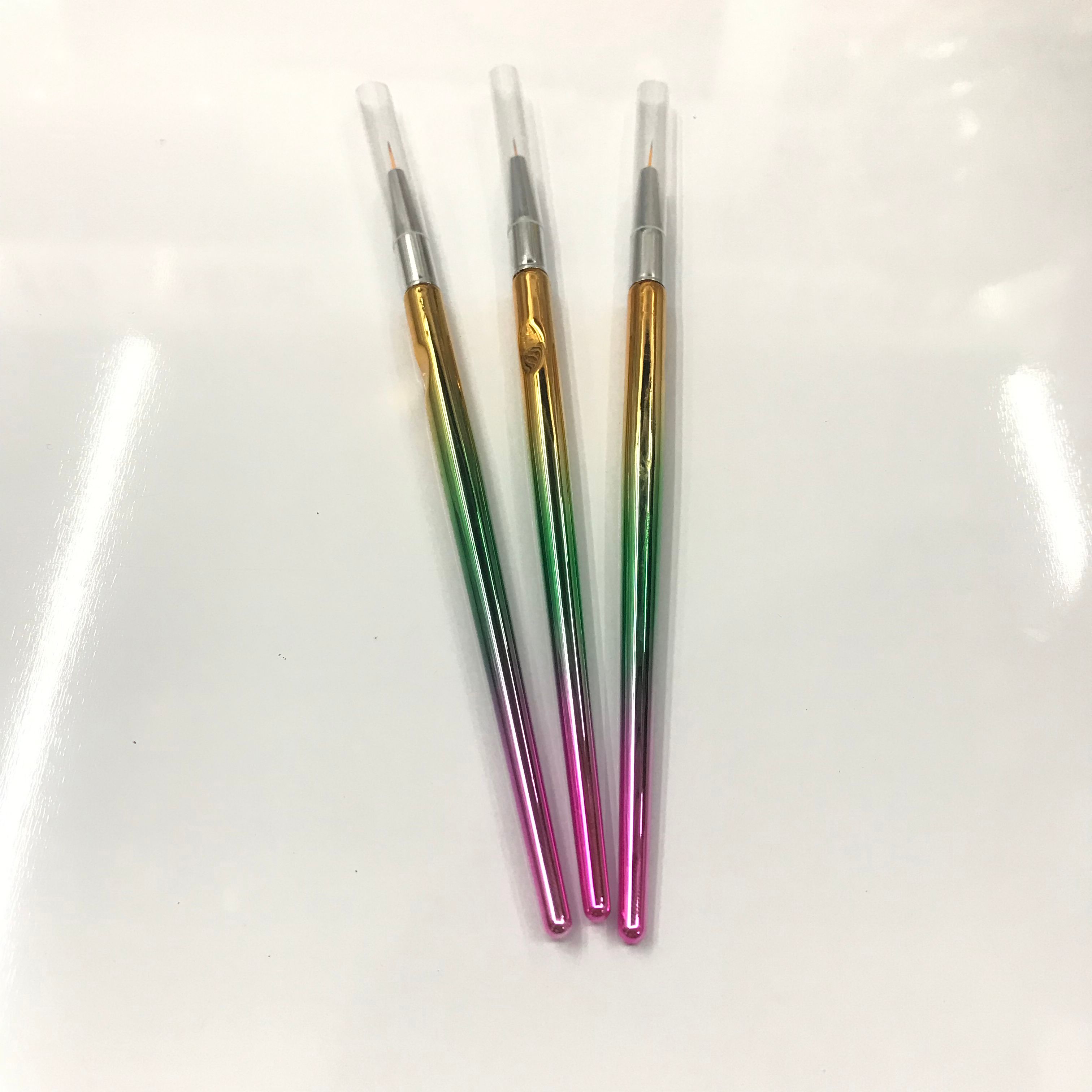 Light Therapy Pen Nail Art Brush Set Drawing Pen Light Therapy Pen Spot Drill Pen Paint Pen Smudging Paint Pen Gradient Pen Tools 3 Sets