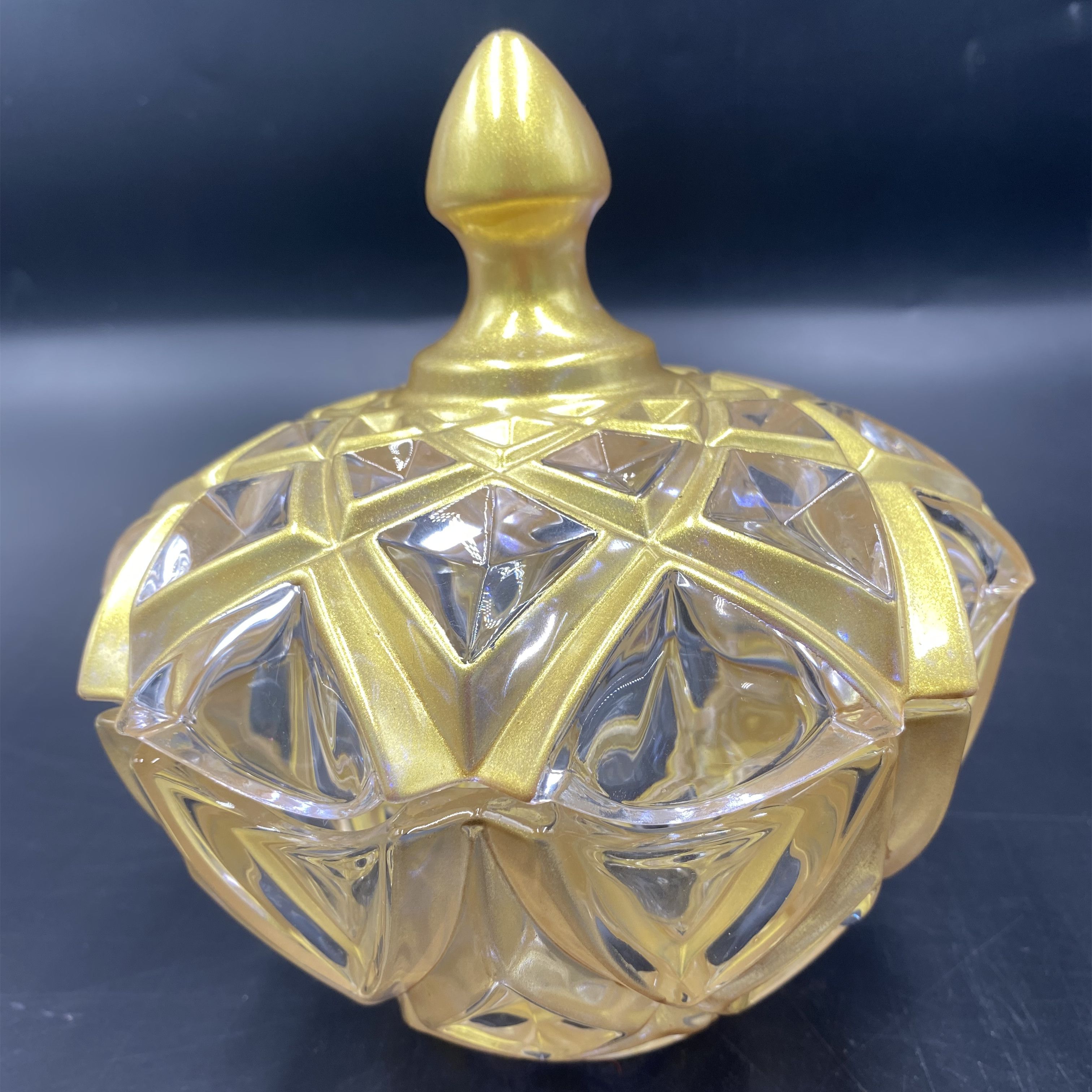 European-style crystal glass candy jar with lid, home storage jar, sugar VAT, creative snack storage, candy box, small exquisite gold set