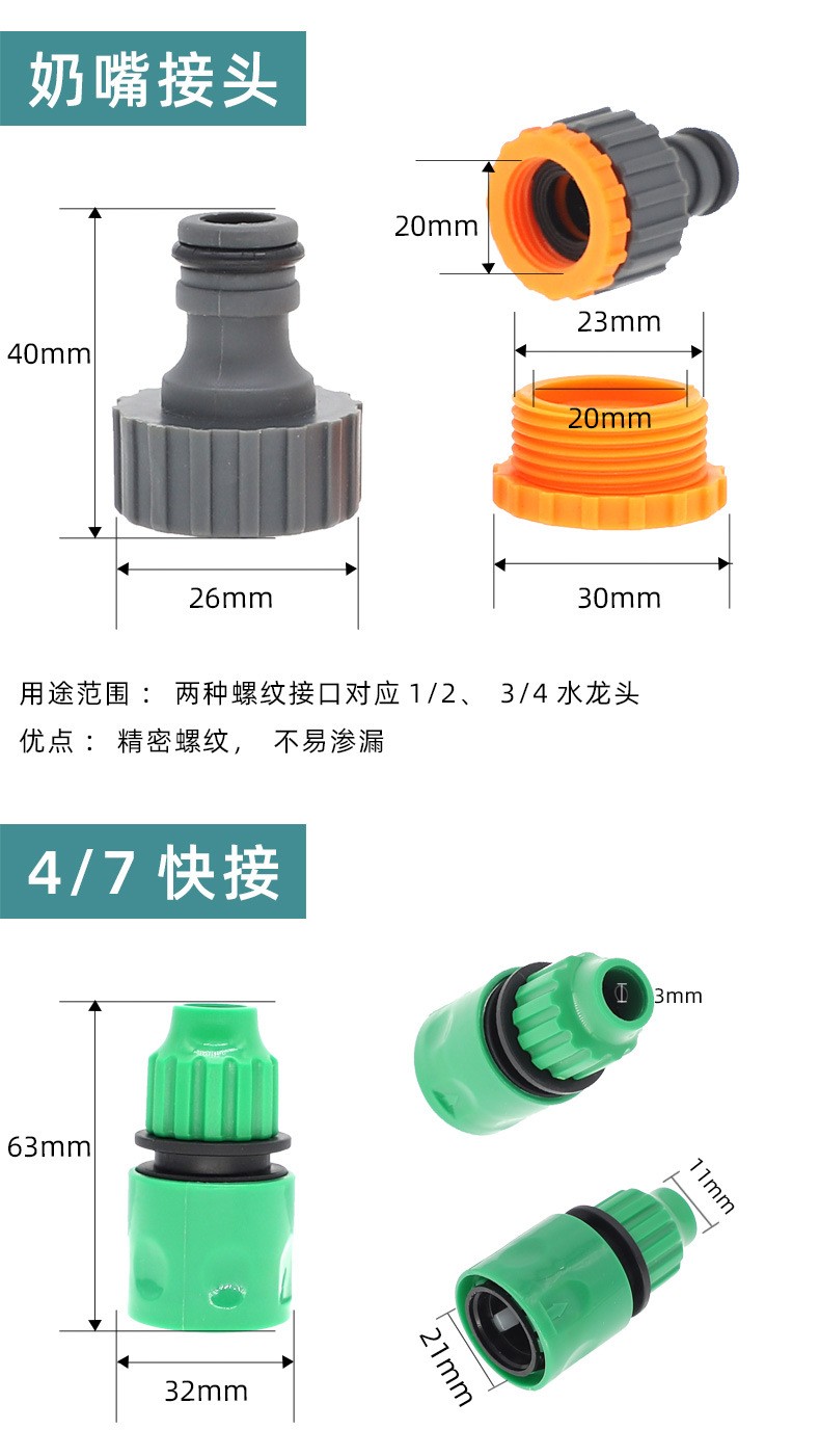 洗车水枪水管接头4分奶嘴接头洗车机进水管软管洗衣机水龙头接头详情图10