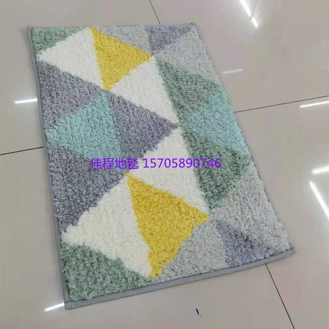 New Nordic-style triangular spliced microfiber floor mat, carpet floor mat, anti-slip mat, microfiber carpet door mat, water-absorbing mat full figure
