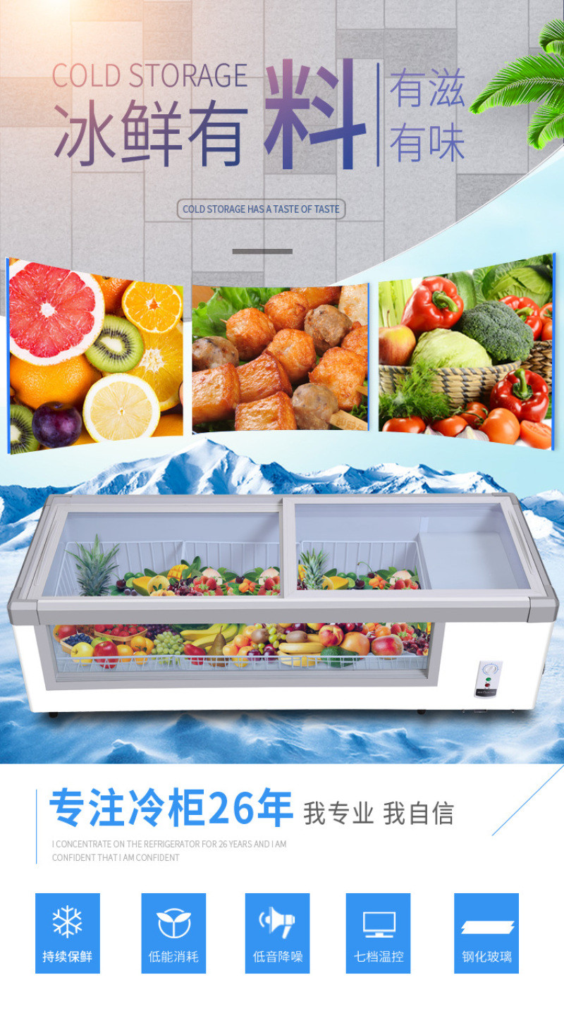 Suiling Refrigerator WG4-219DS / 249DS series countertop display cabinet with sliding glass door single-temperature cold storage detail image 1