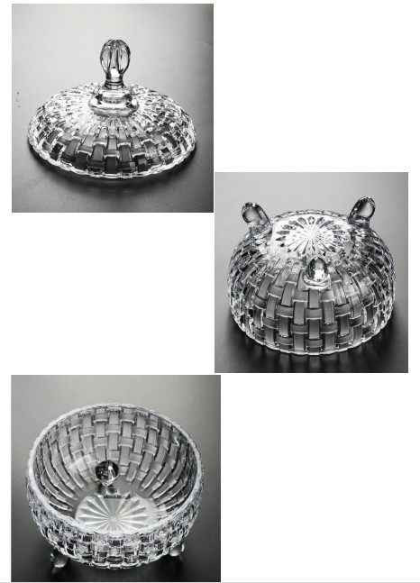 European-style bamboo woven crystal sugar jar, large-capacity storage jar, decorative and storage set in blue detail image 4