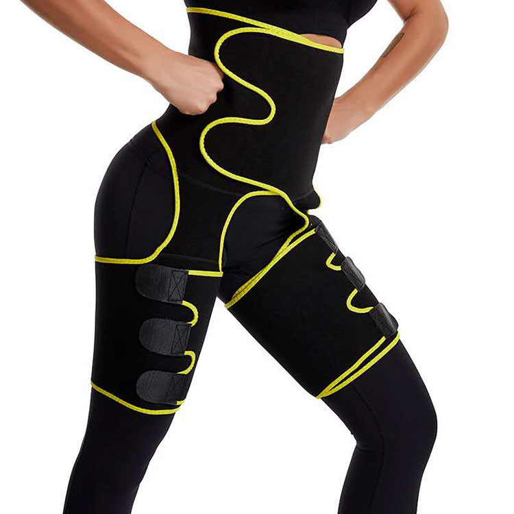 亚马逊女提臀收腹带健身运动爆汗可调节连体束腰束腿带塑腰带详情图3