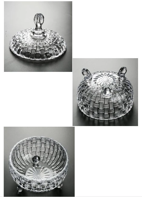 European-style bamboo woven crystal sugar jar, large-capacity storage jar, decorative and storage set with gold detail image 4