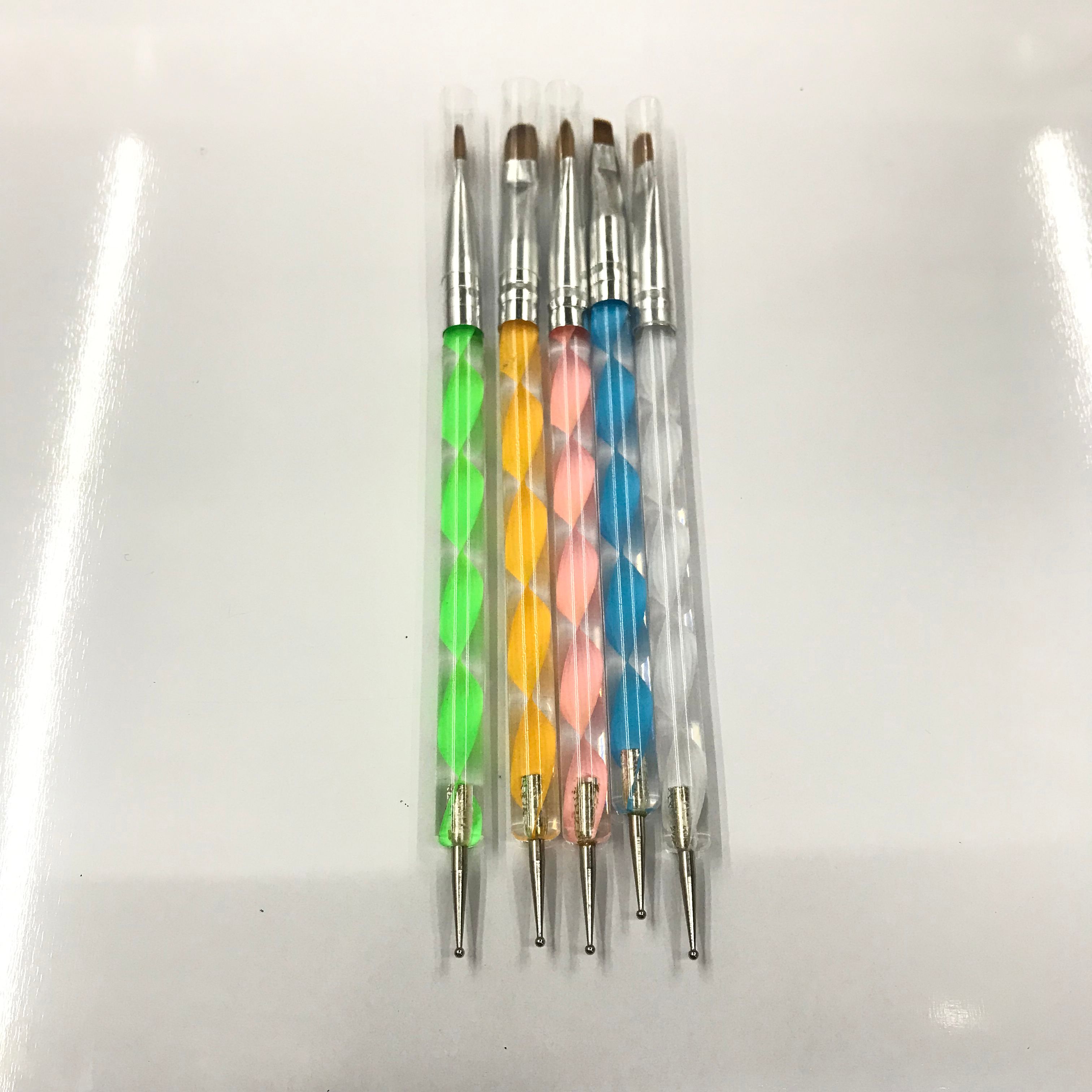 5 Double-Ended Nail Brush Set Thread Pen Light Therapy Pen Spot Drill Pen Smudge Paint Pen Gradient Pen Tool Set Specification drawing