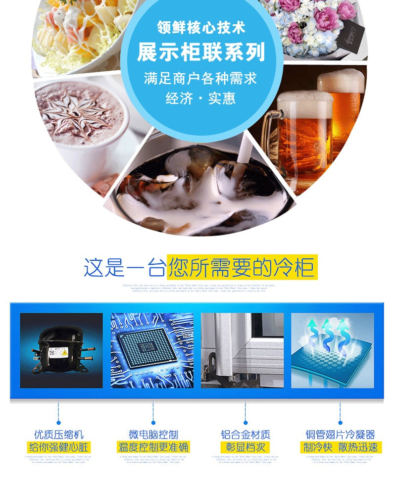 穗凌LG4-2360M4W-2超市组合柜无霜风冷单温冷藏冰箱详情图2
