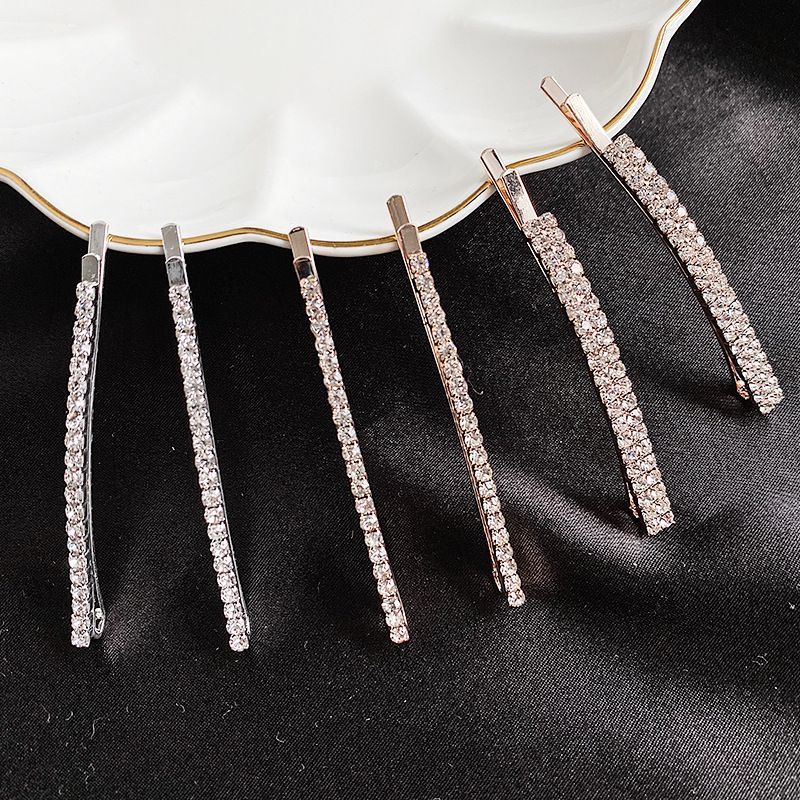 The Same Hairpin Jennie Diamond Hairpin Side Clip South Korean Teenage Internet Celebrity Kim Ji-Ni The Same One-Line Clip Hair Accessories