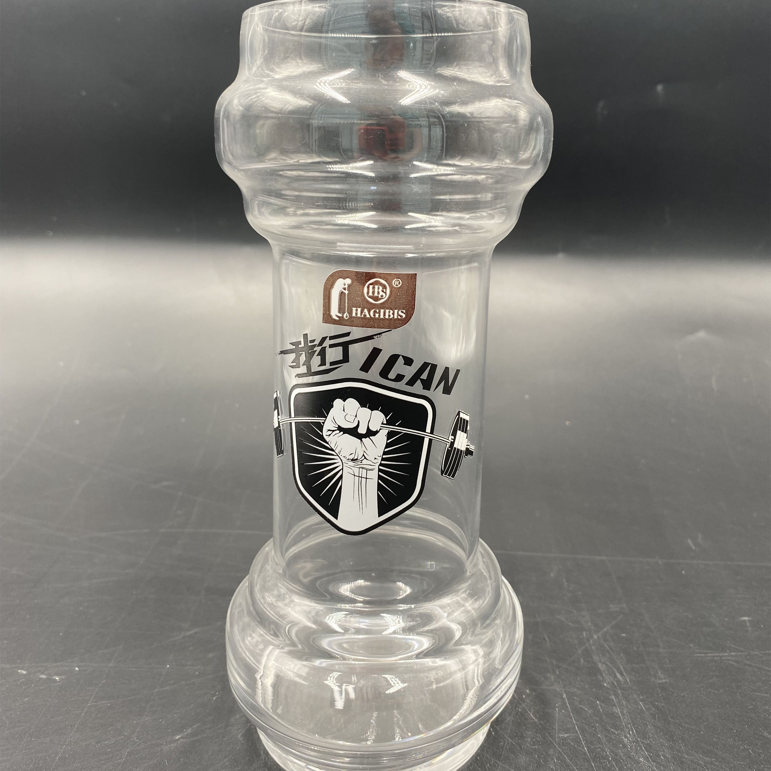 Creative glass cups, dumbbell cups, beer mugs, draft beer cups, hot drink cups, commercial juice cups, beverage cups, water cups, tea cups