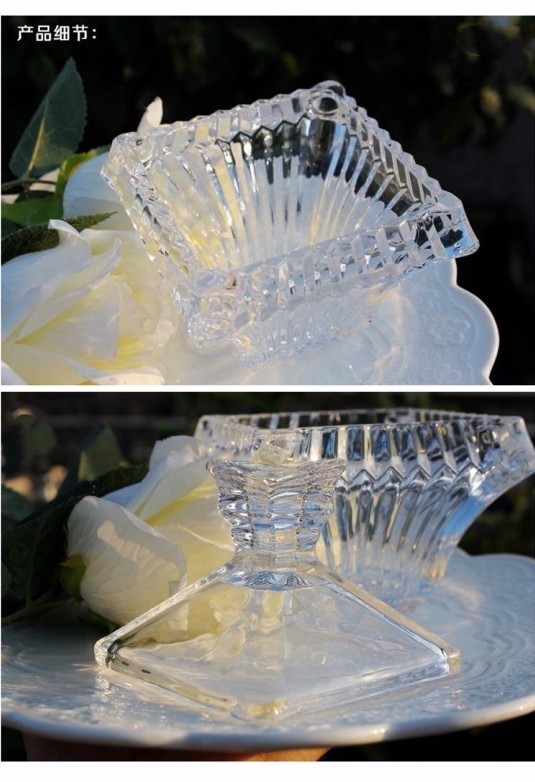 Modern and simple striped lead-free glass candy jar, wedding candy box, storage jar, storage jar with powder cover detail image 2