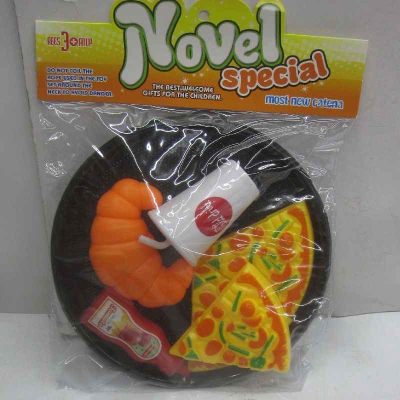 PVC安全材质过家家玩具盘子食品套装 儿童厨房游戏仿真餐具套装 其他过家家玩具