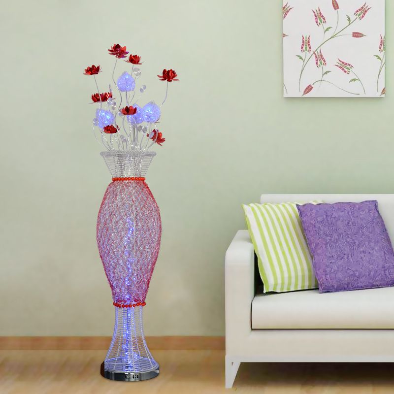 Modern simple creative glass aluminum floor lamp LED bedroom living room home lighting special-shaped floor lamp