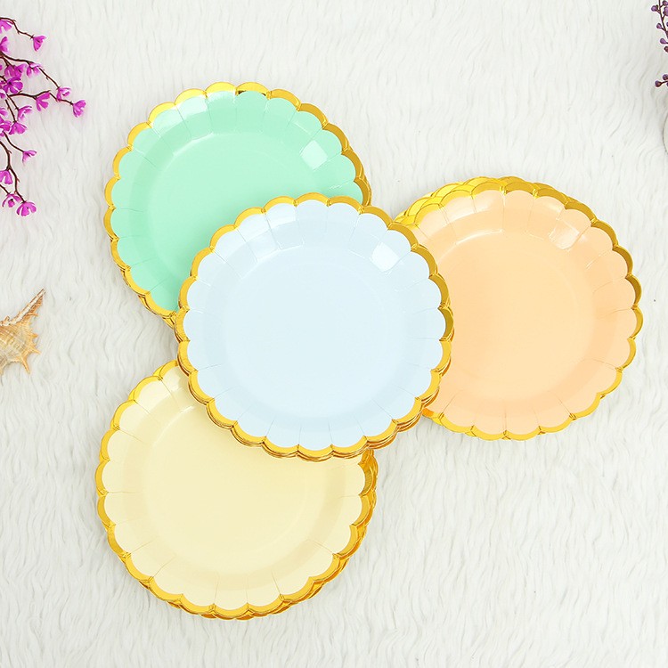 儿童生日派对活动装扮用品一次性水果糖果镶金边甜品蛋糕盘厂家详情图5