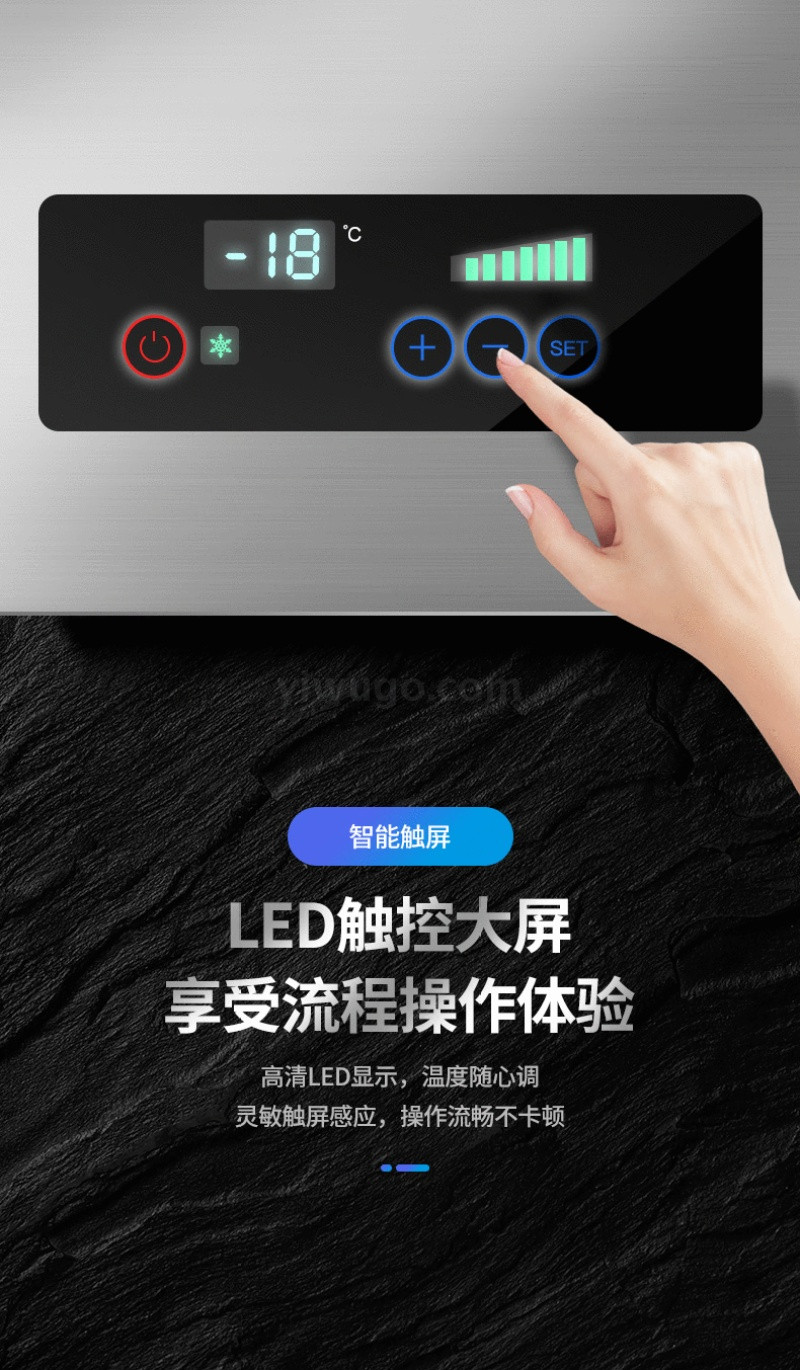Air-cooled Yindu four-door engineering model commercial fresh-keeping cabinet, refrigeration and freezing cabinet, kitchen display cabinet, baking freezer, refrigerator 6-door detail image 7