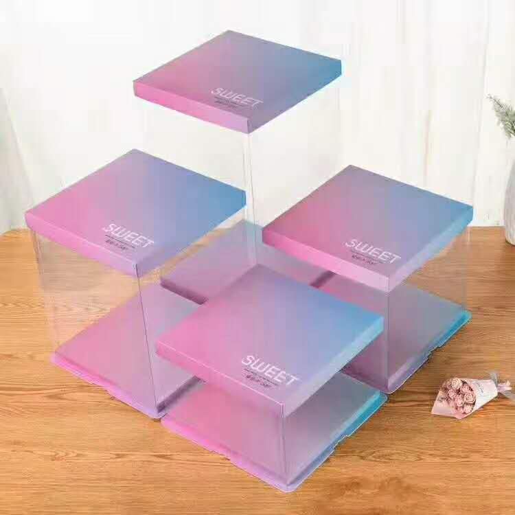 彩色透明蛋糕盒