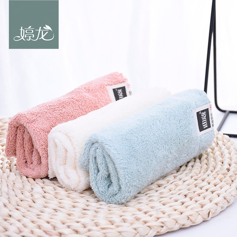 【 Three-piece Set 】 Coral fleece solid color three-piece set square towel, flat towel with logo, facial cleansing towel detail image 13