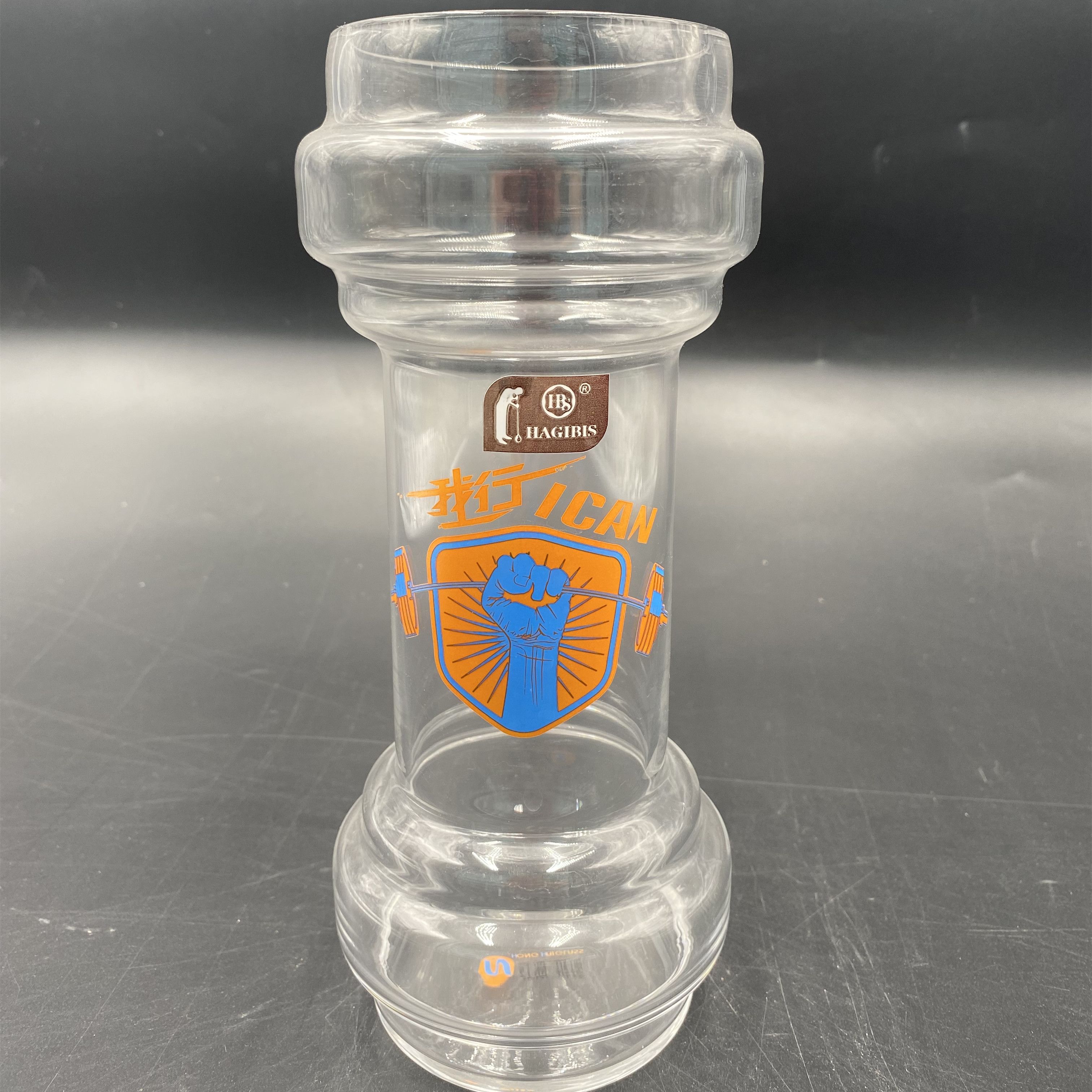 创意玻璃杯子 哑铃杯 啤酒杯 扎啤杯 热饮杯 商用果汁杯 饮料杯 水茶杯图