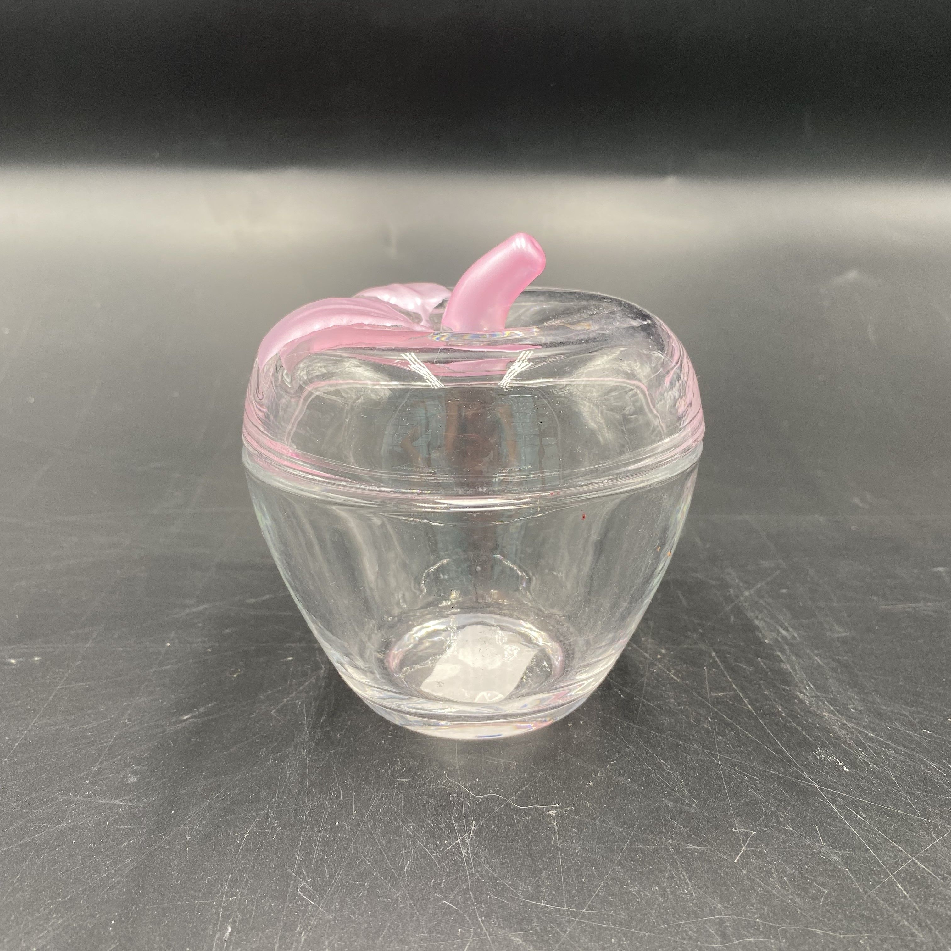 Lead-free glass apple candy jar cover powder