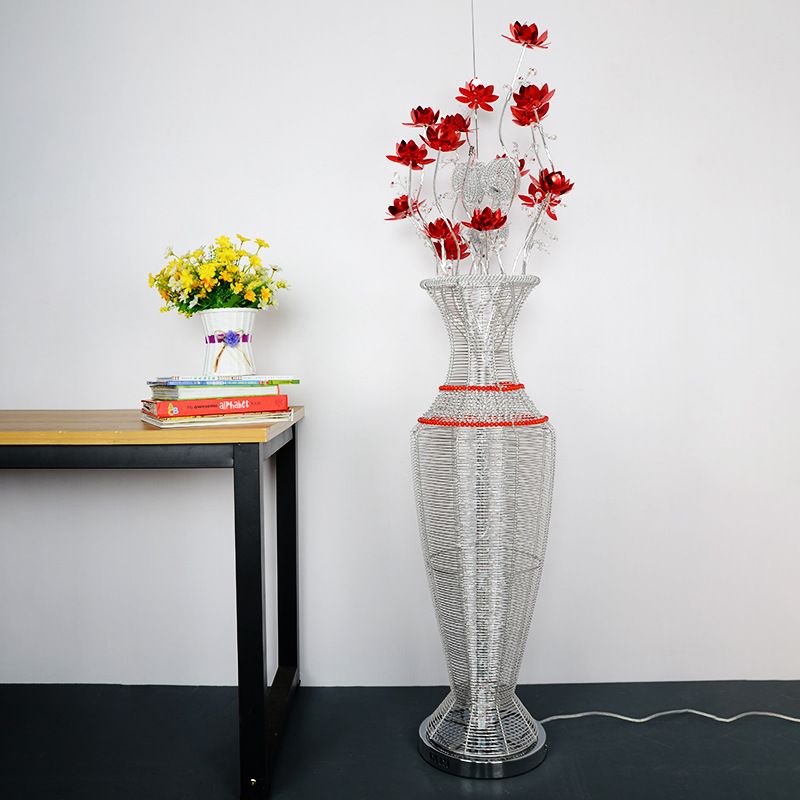 Modern simple aluminum led floor lamp bedroom living room lighting home lighting three-color floor lamp