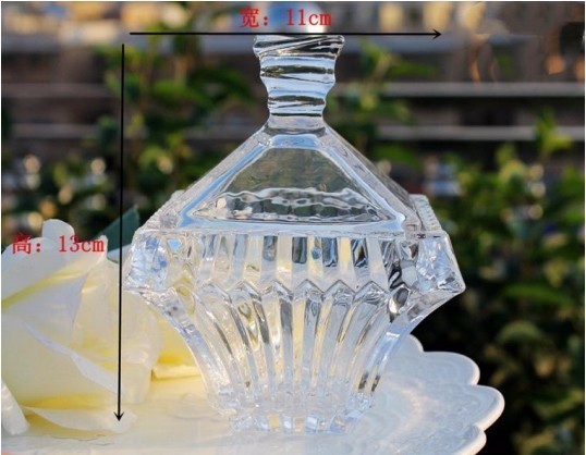 Modern and simple striped lead-free glass candy jar, wedding candy box, storage jar, storage jar cover, black style detail image 3