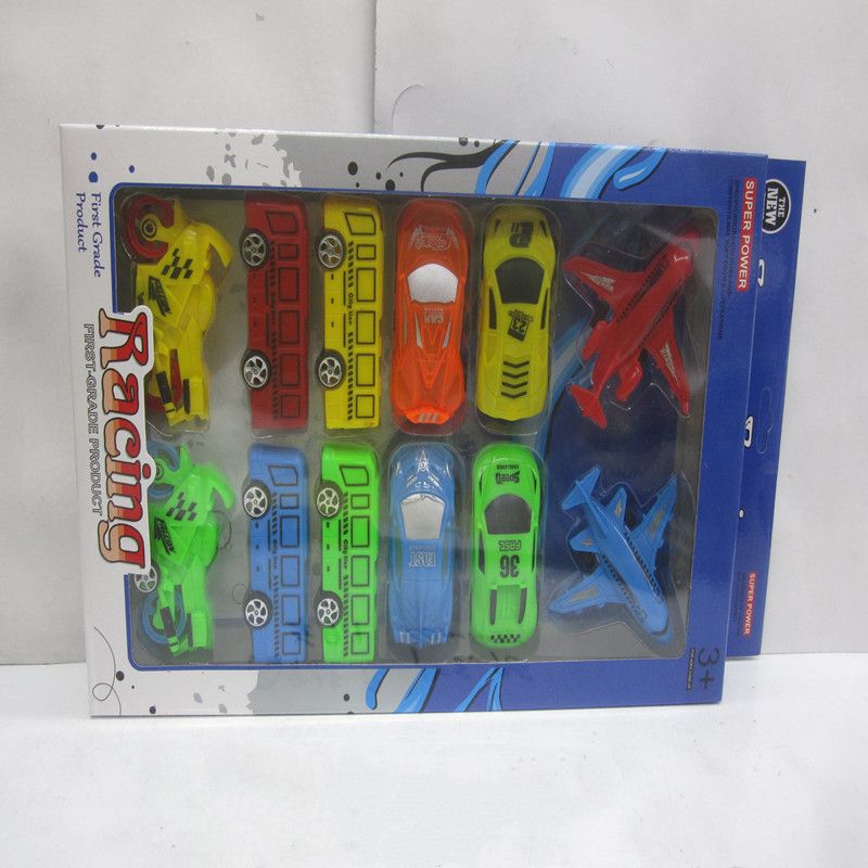 Car model 1:24 high-fidelity alloy car toy, window box, assembly racing car, bus motorcycle, airplane, children's educational toy car model