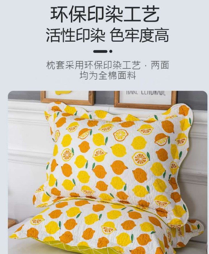 New all-cotton twill quilted pillowcase, pure cotton printed 40*60 pillowcase, single student dormitory -06 detail image 1