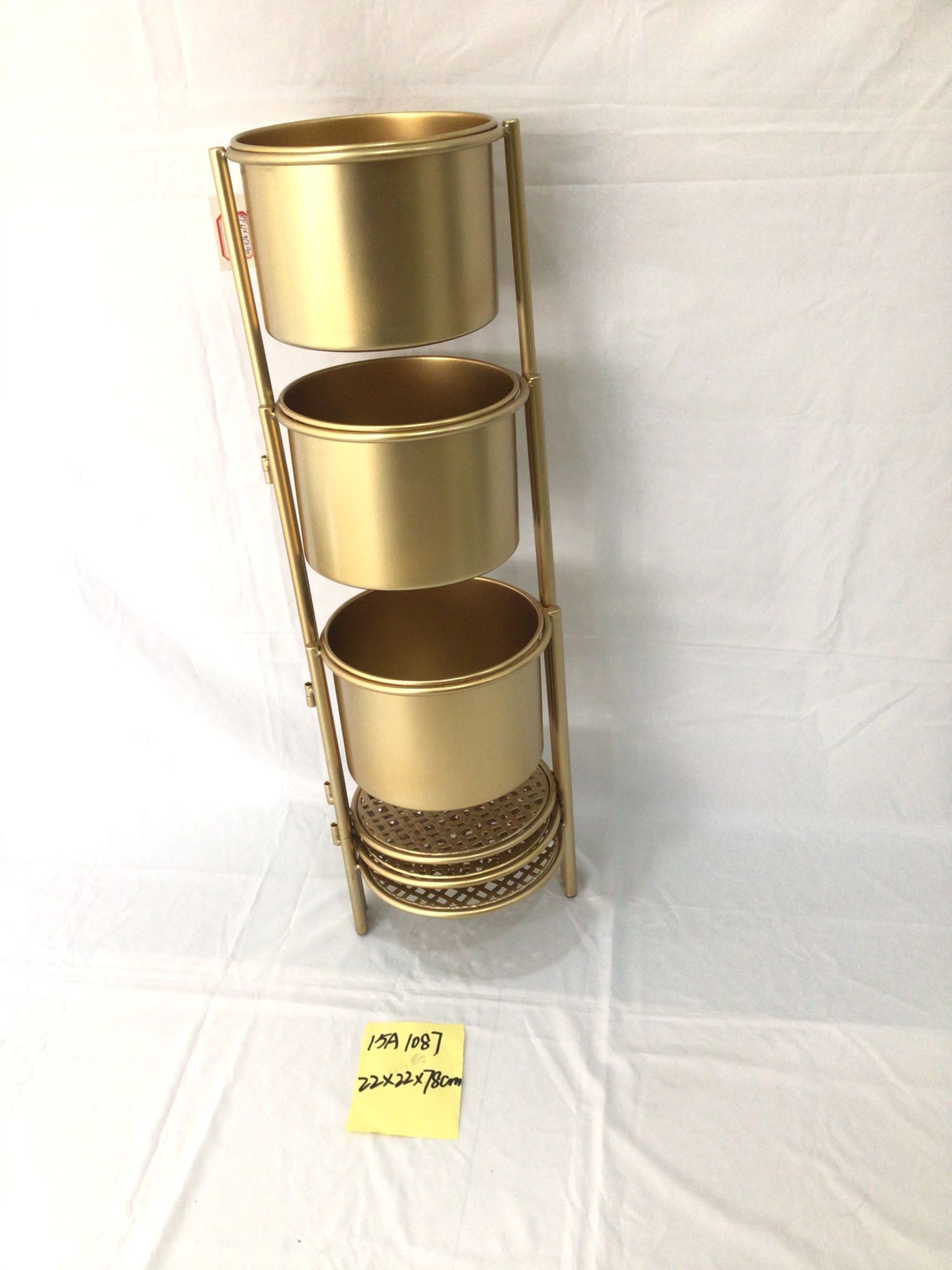 European-style simple ironwork flower stand and storage rack for indoor living room, floor-standing multi-layer balcony, green ivy and succulent flower stand detail image 3