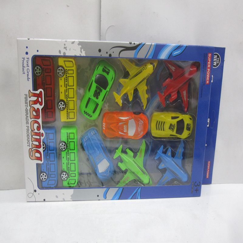 Children's toy alloy car model, car model 1:24, window box assembly, bus, airplane, rebound alloy car, durable and collectible