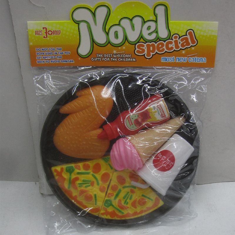 PVC材质安全无毒过家家玩具食品套装2 仿真盘子餐具儿童厨房角色扮演 其他过家家玩具