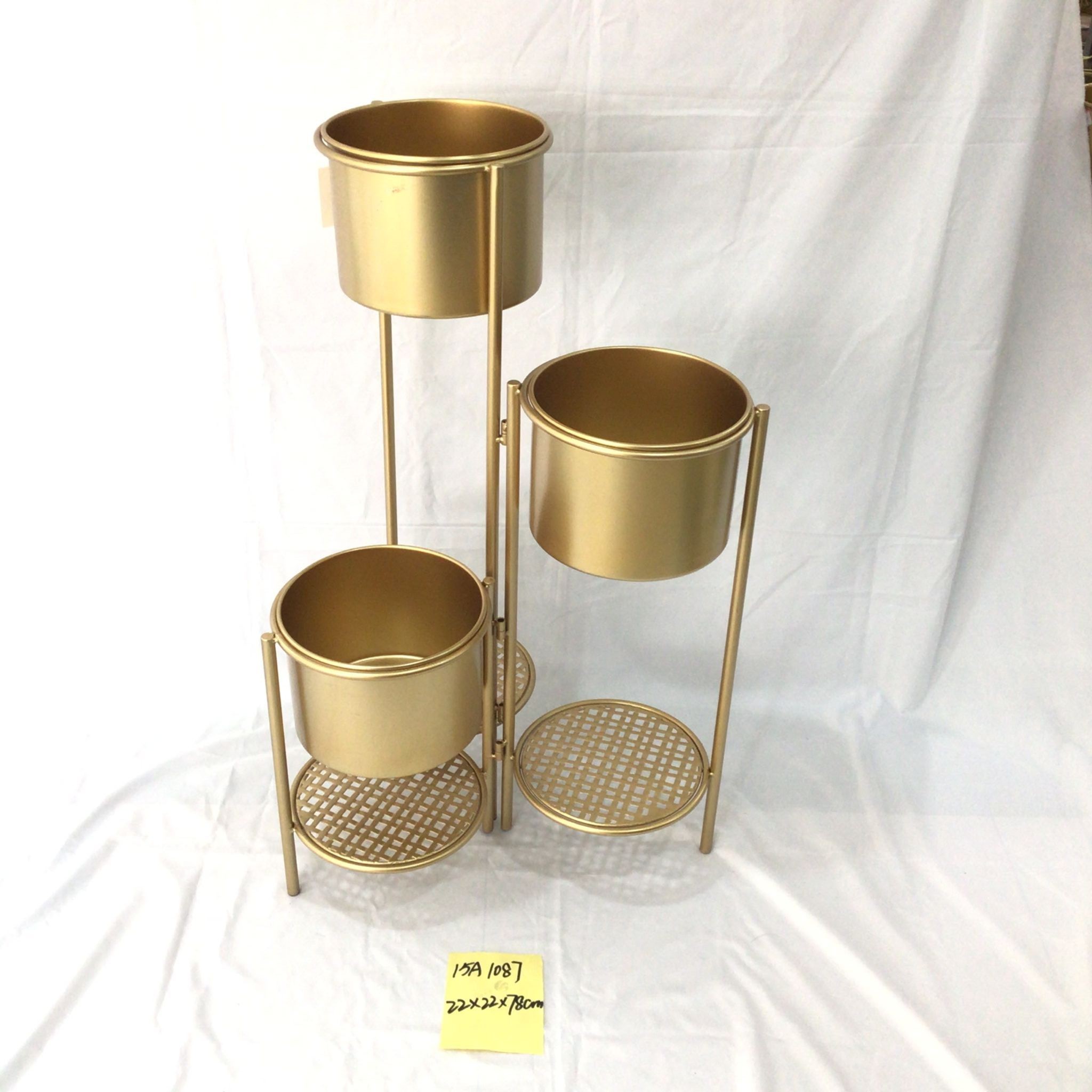 European-style simple ironwork flower stand and storage rack for indoor living room, floor-standing multi-layer balcony, green ivy and succulent flower stand detail image 2