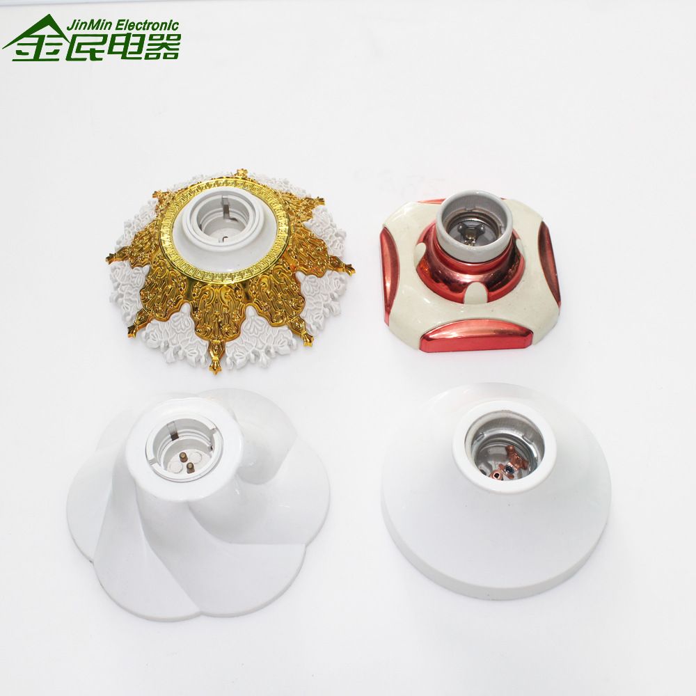 The manufacturer exports E27 plastic colored lamp sockets to Africa. Customized red lamp sockets B22 screw socket 321 are available