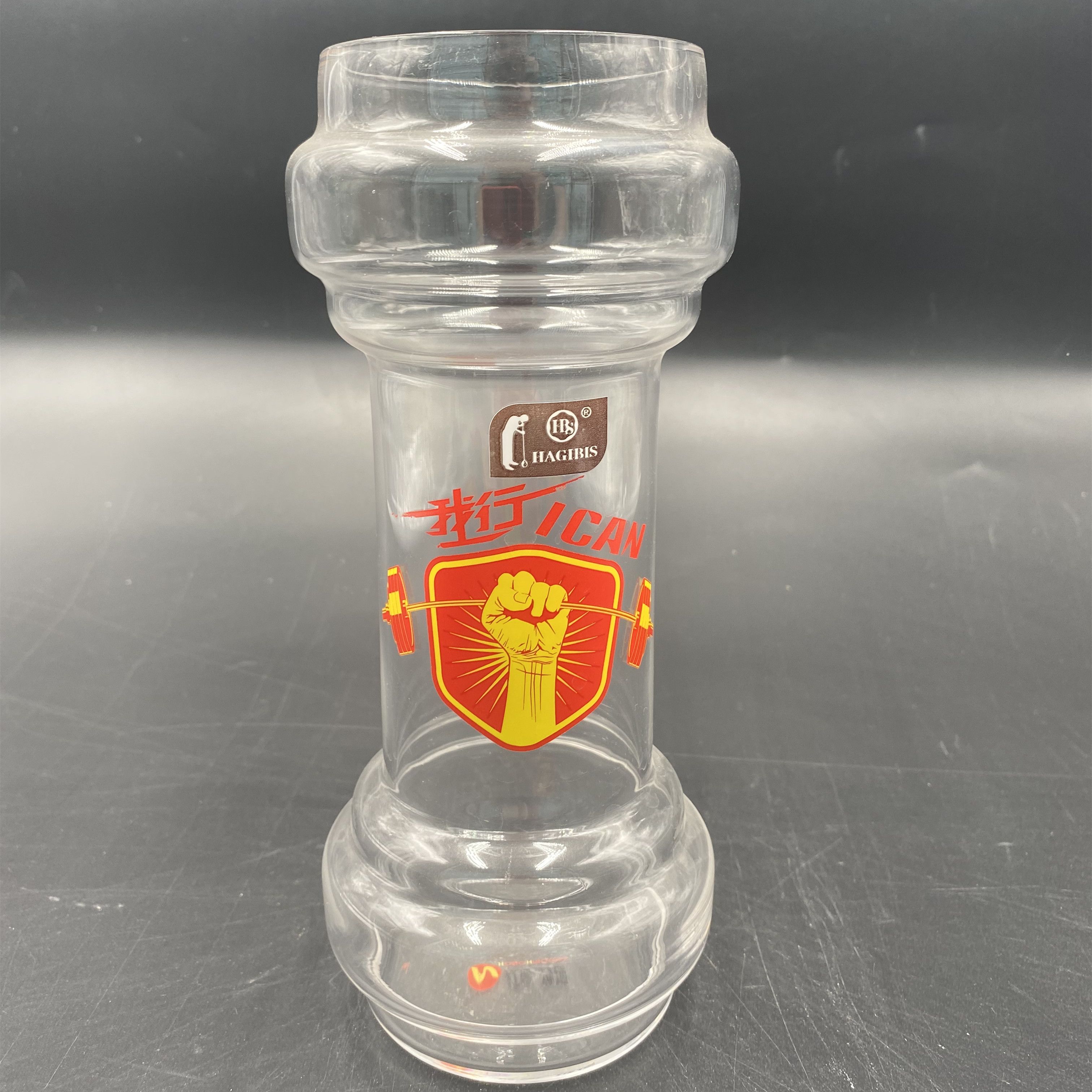 Creative glass cups, dumbbell cups, beer mugs, draft beer cups, hot drink cups, commercial juice cups, beverage cups, water cups, orange tea cups